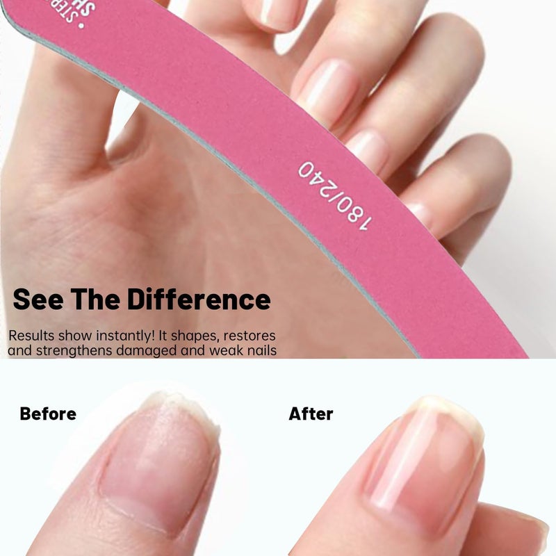 Karroy Nail File 20pcs Dual Sided Nail Files for Natural Nails Emery Boards Nail Filer for Acrylic Nail 180/240 Grit - Image 3